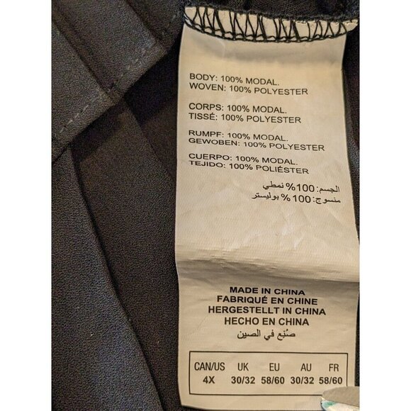 In Every Story Penningtons Short Sleeve Dress Black Plus 4X Pleated Hem Popover - Picture 6 of 6